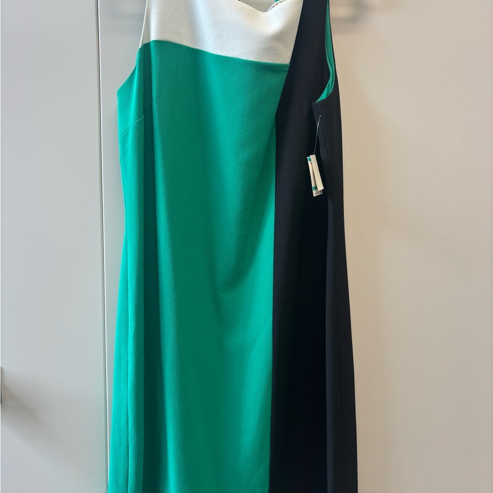 Kasper White Cream One Shoulder Sheath Dress